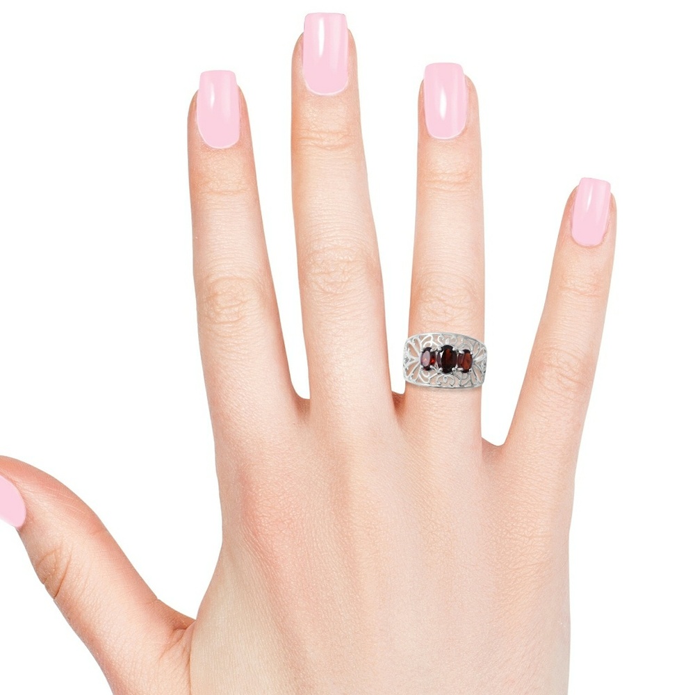 🌸NWT-GENUINE GARNET STERLING SILVER RING - Picture 2 of 7